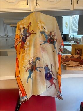 "Legends We Ride" silk shawl Native American horse Art Cherokee Traci Rabbit